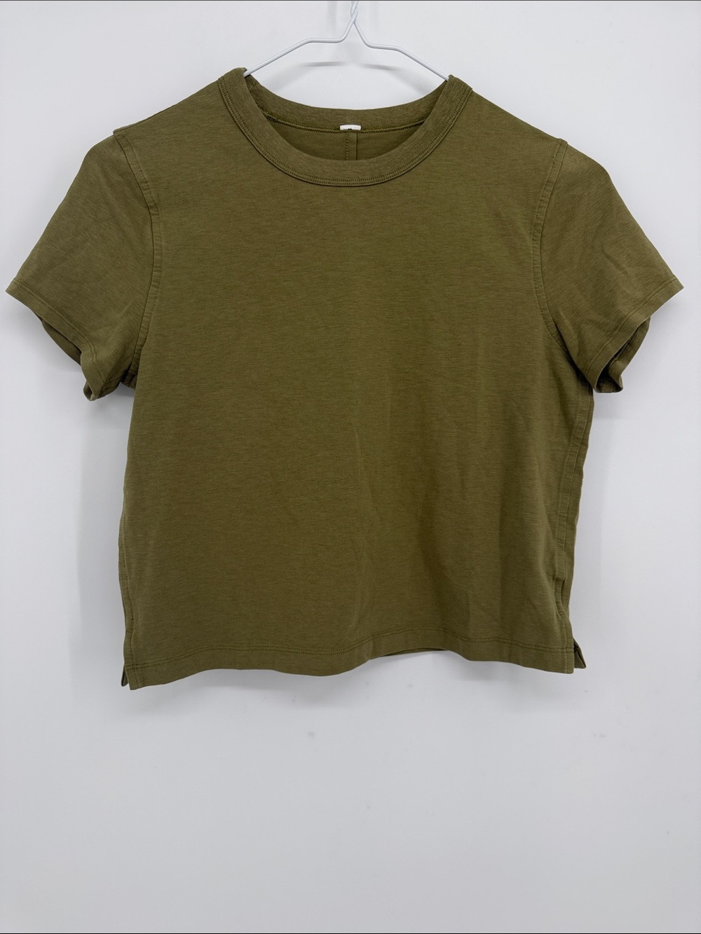 Lululemon Women's XS/S Olive Oversized Cropped Crewneck Cotton Tee